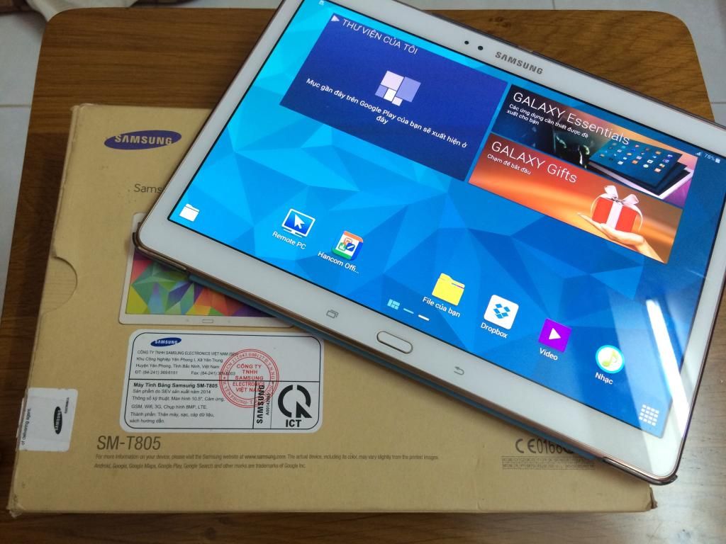 Samsung Galaxy Tab S T805 10.5 99.9% còn BH 9/15 giá tốt + iPhone 5S gray 64Gb 99%