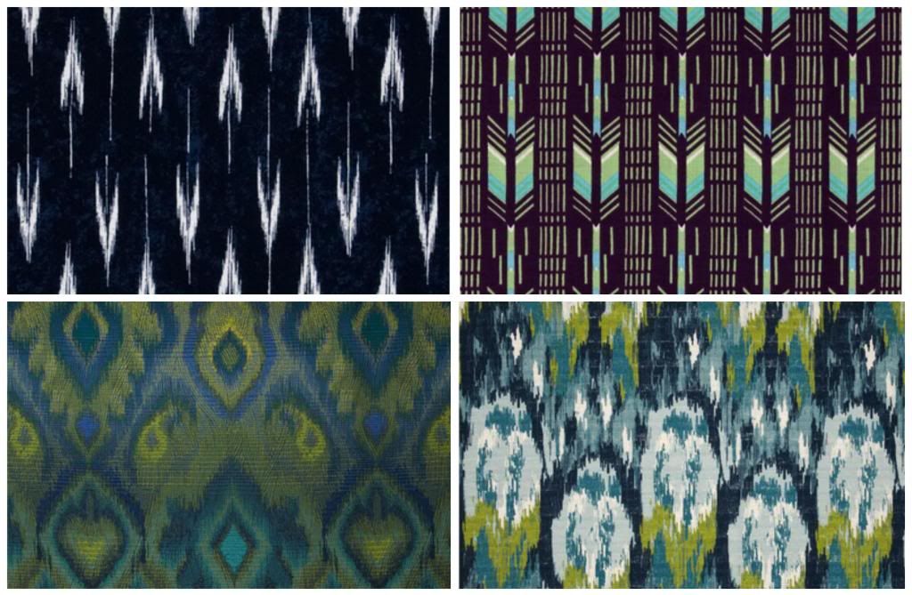 blue ikat fabric choices