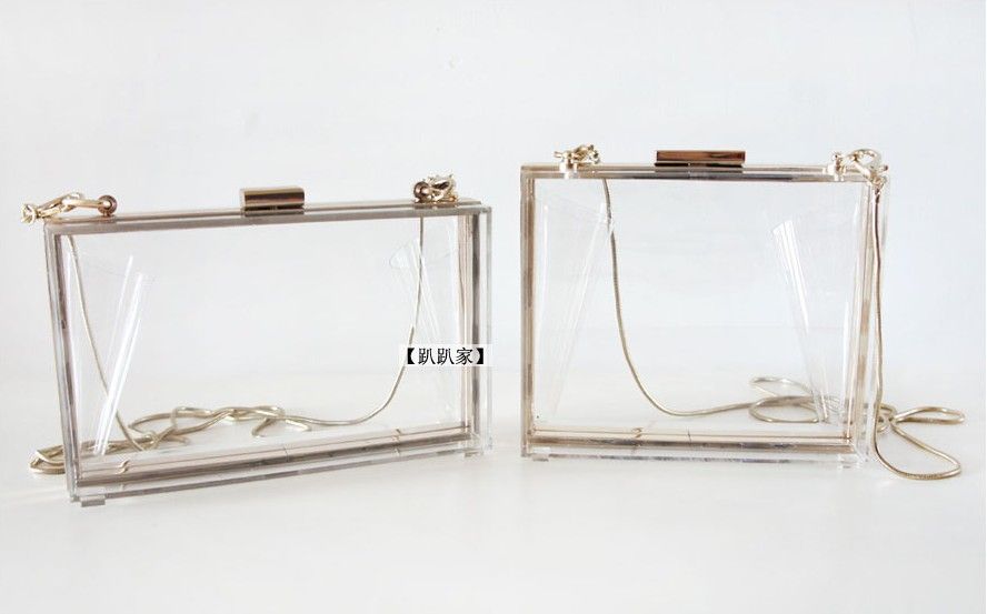 ... Instyle Rectangle Perspex Transparen t Clear Acrylic Clutch Purse Bag