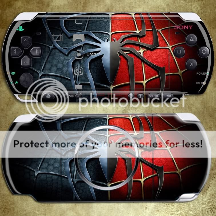 NEW PSP 3000 3 Slim Sticker Spiderman Pattern Vinyl Cover Skin Decal 
