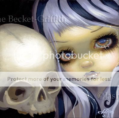   153 Jasmine Becket Griffith Gothic Skull Vampire Art SIGNED 6x6 PRINT