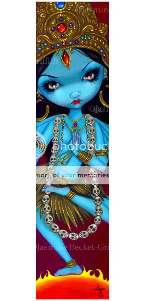  Griffith Art Big Print Signed Kali Hindu Goddess Blue India Pop